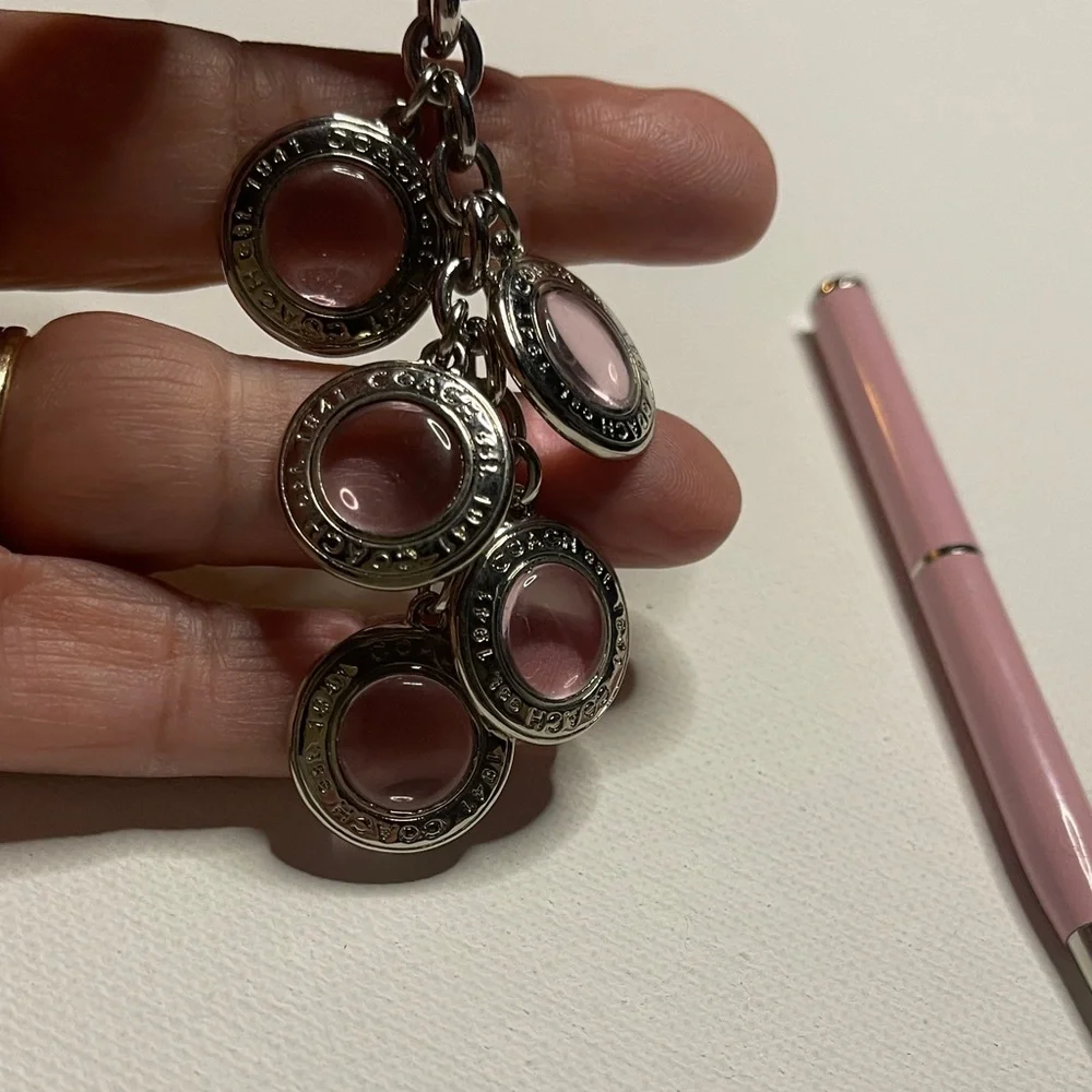 Coach Pink Keychain with Silver Accents and a Pink Coach Pen - Picture 3 of 5